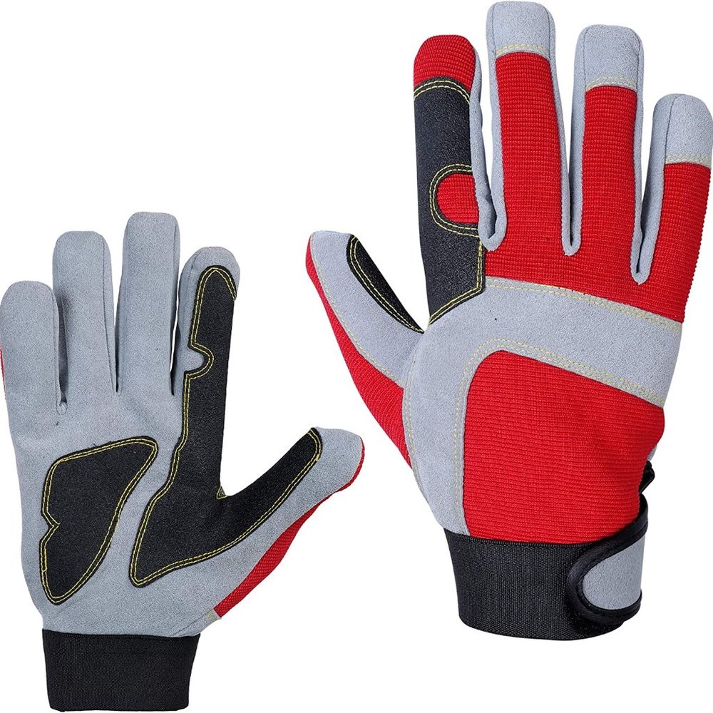 New Custom Design Flex Grip Mechanic Work Gloves, Tough,Stretchable